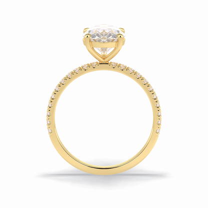 Pear Pave Lab Grown Diamond Engagement Ring