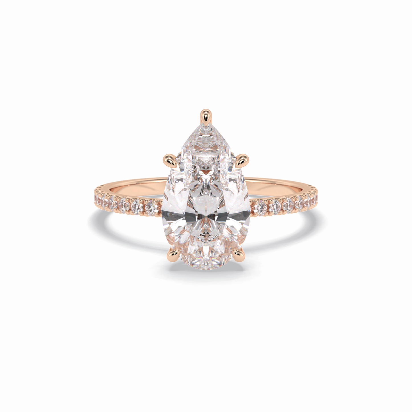 Pear Pave Lab Grown Diamond Engagement Ring