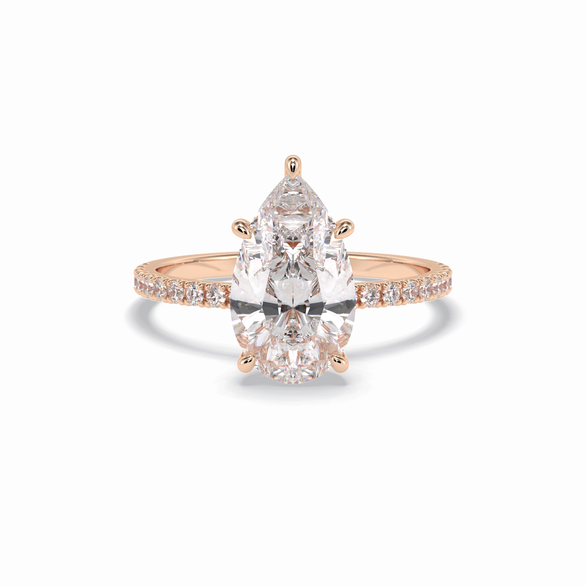 Pear Pave Lab Grown Diamond Engagement Ring