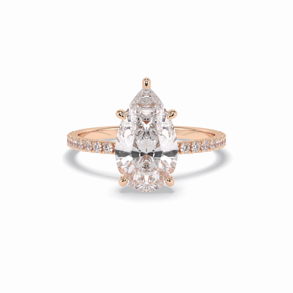 Pear Pave Lab Grown Diamond Engagement Ring