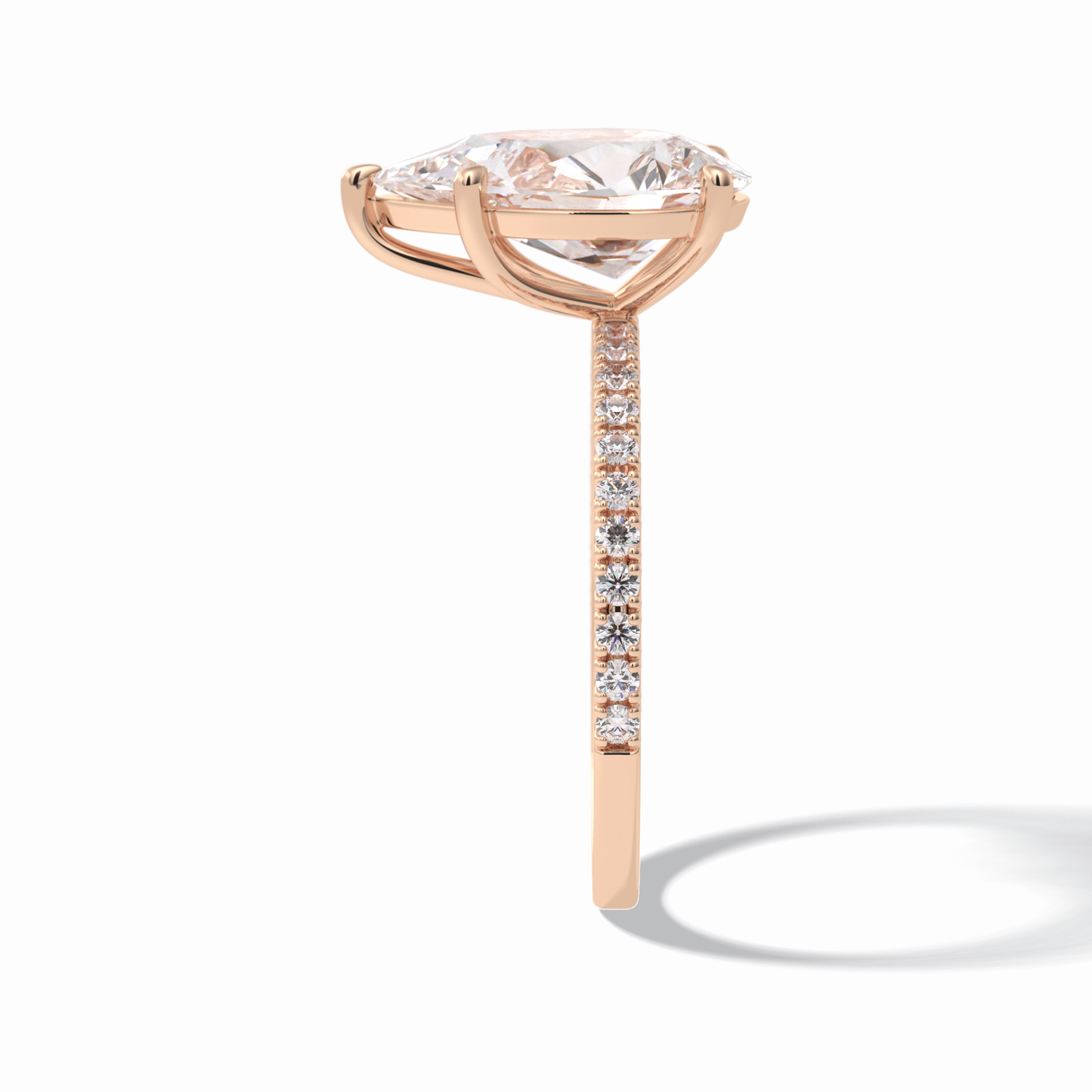 Pear Pave Lab Grown Diamond Engagement Ring