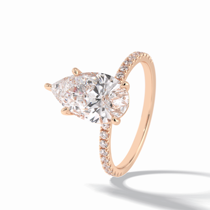 Pear Pave Lab Grown Diamond Engagement Ring
