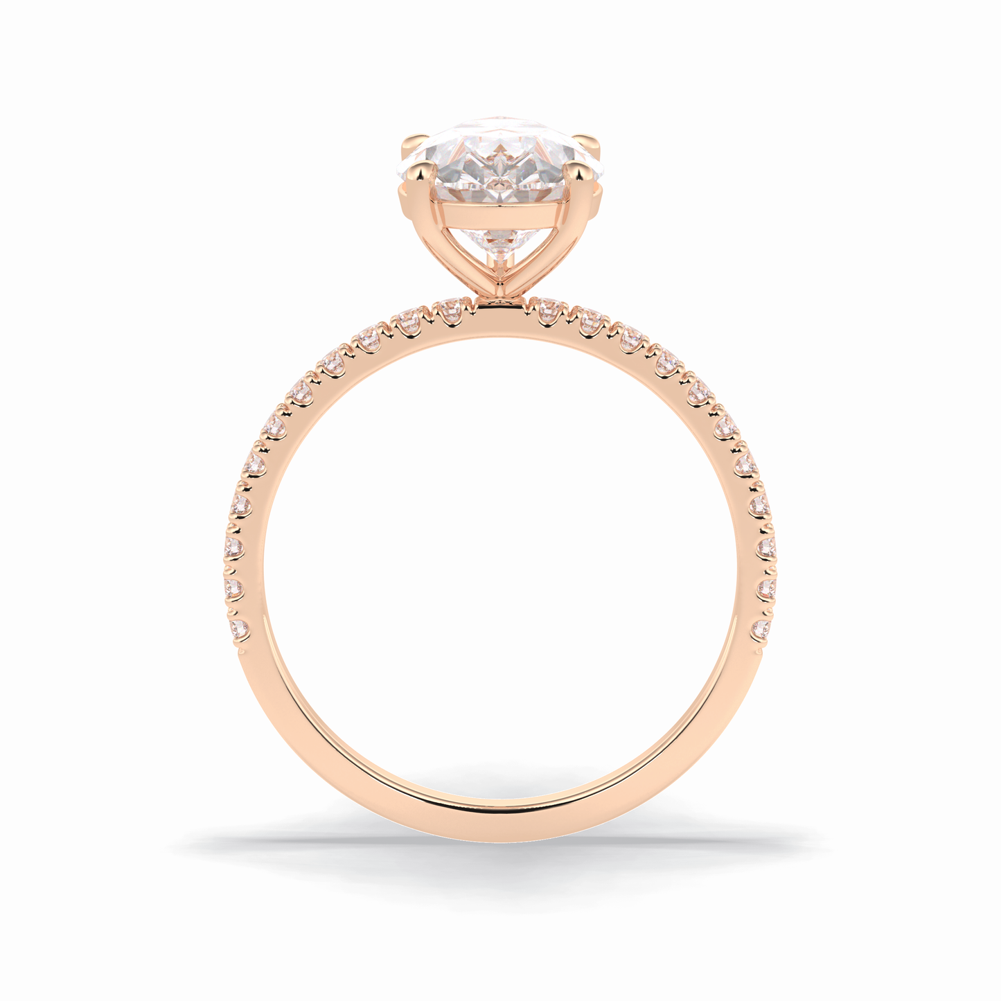 Pear Pave Lab Grown Diamond Engagement Ring