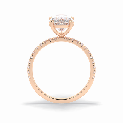 Pear Pave Lab Grown Diamond Engagement Ring