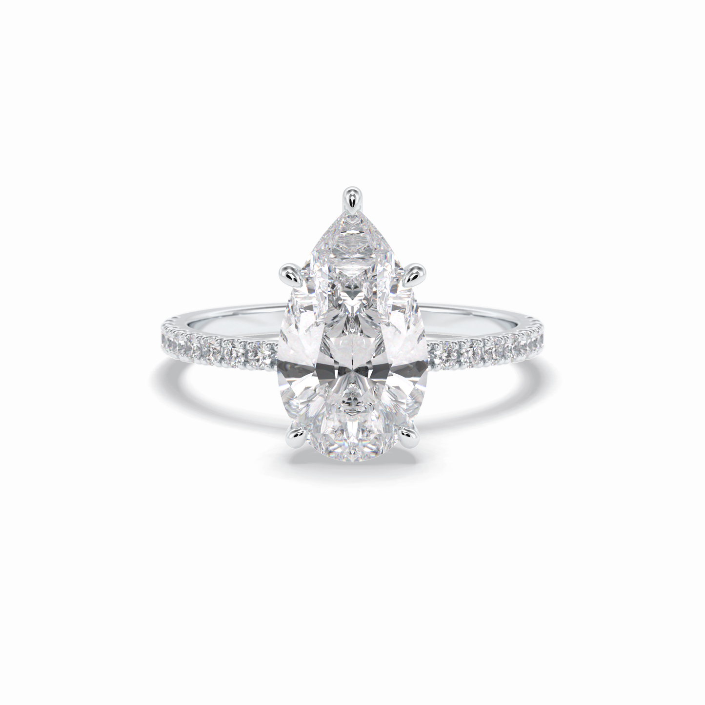 Pear Pave Lab Grown Diamond Engagement Ring