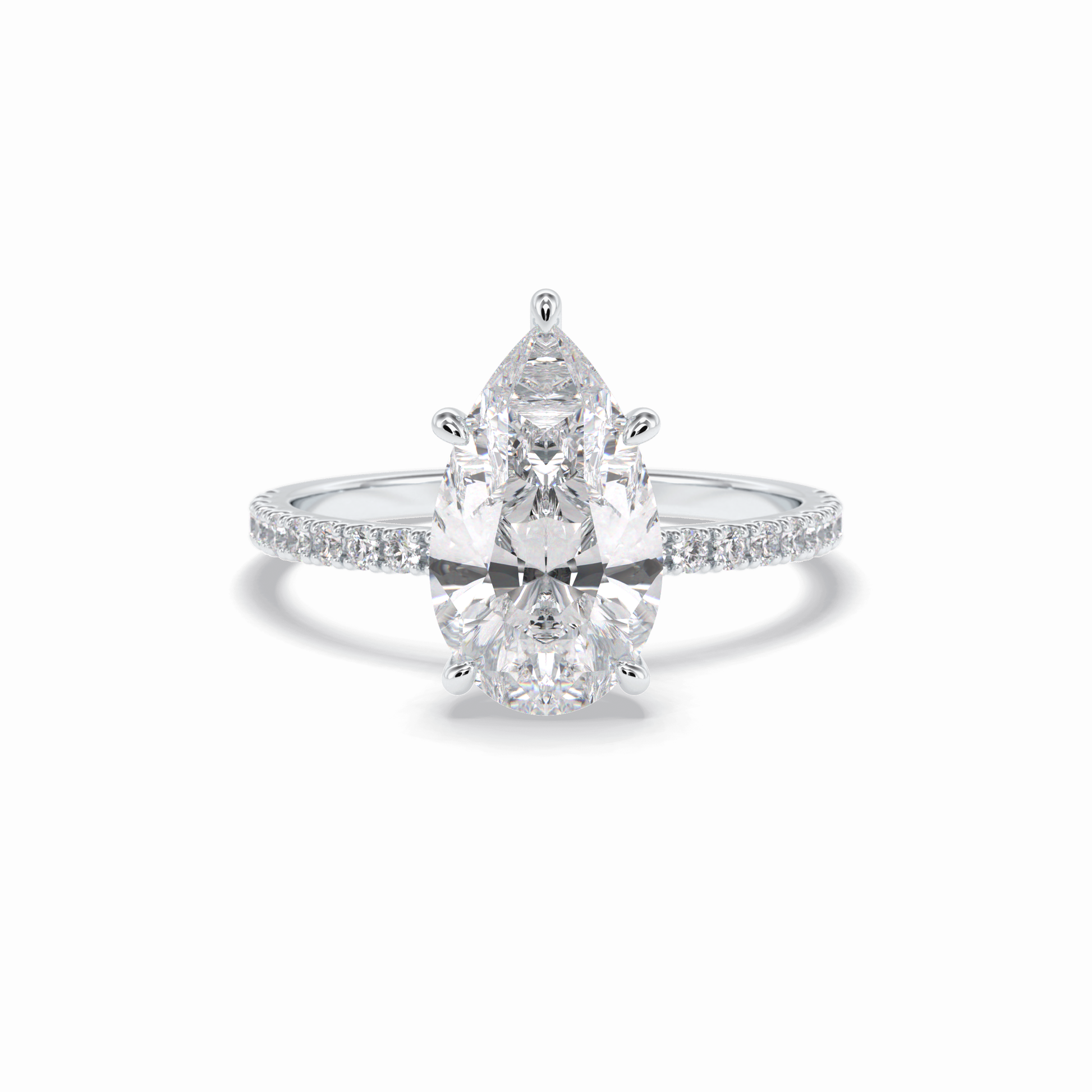 Pear Pave Lab Grown Diamond Engagement Ring