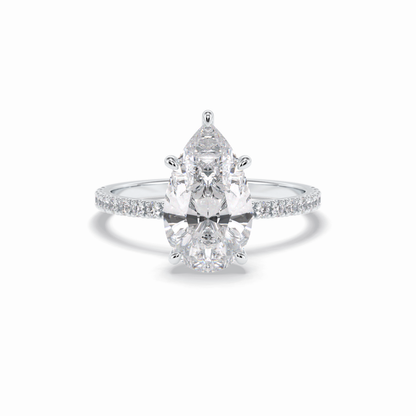 Pear Pave Lab Grown Diamond Engagement Ring