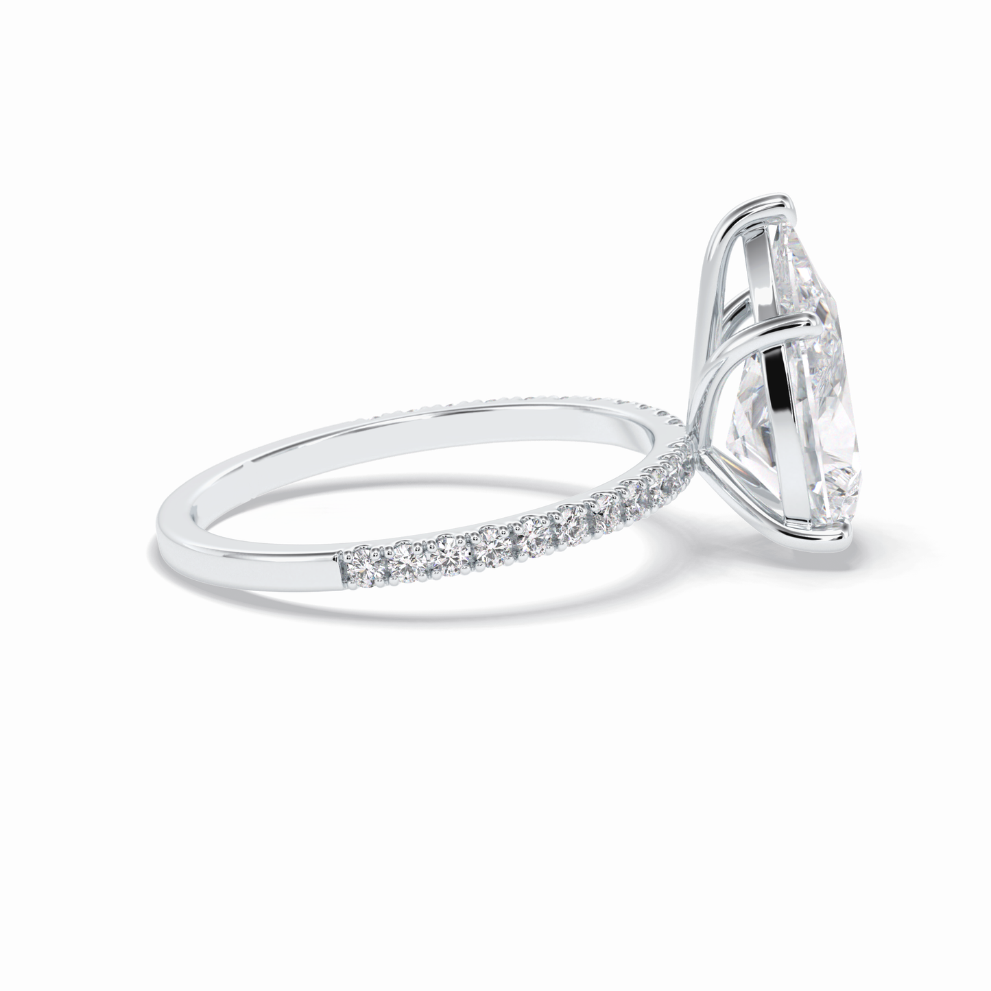 Pear Pave Lab Grown Diamond Engagement Ring