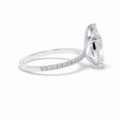 Pear Pave Lab Grown Diamond Engagement Ring