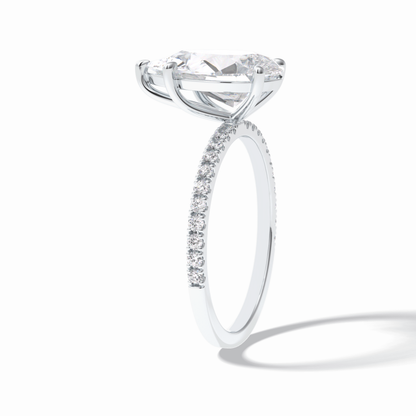 Pear Pave Lab Grown Diamond Engagement Ring