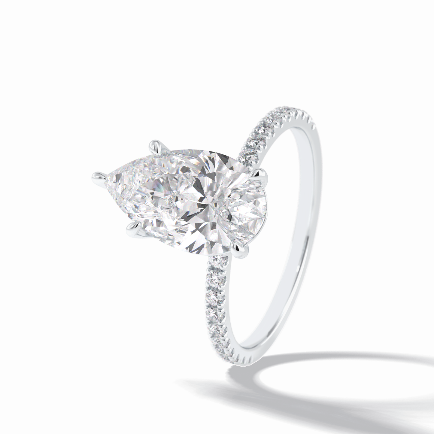 Pear Pave Lab Grown Diamond Engagement Ring