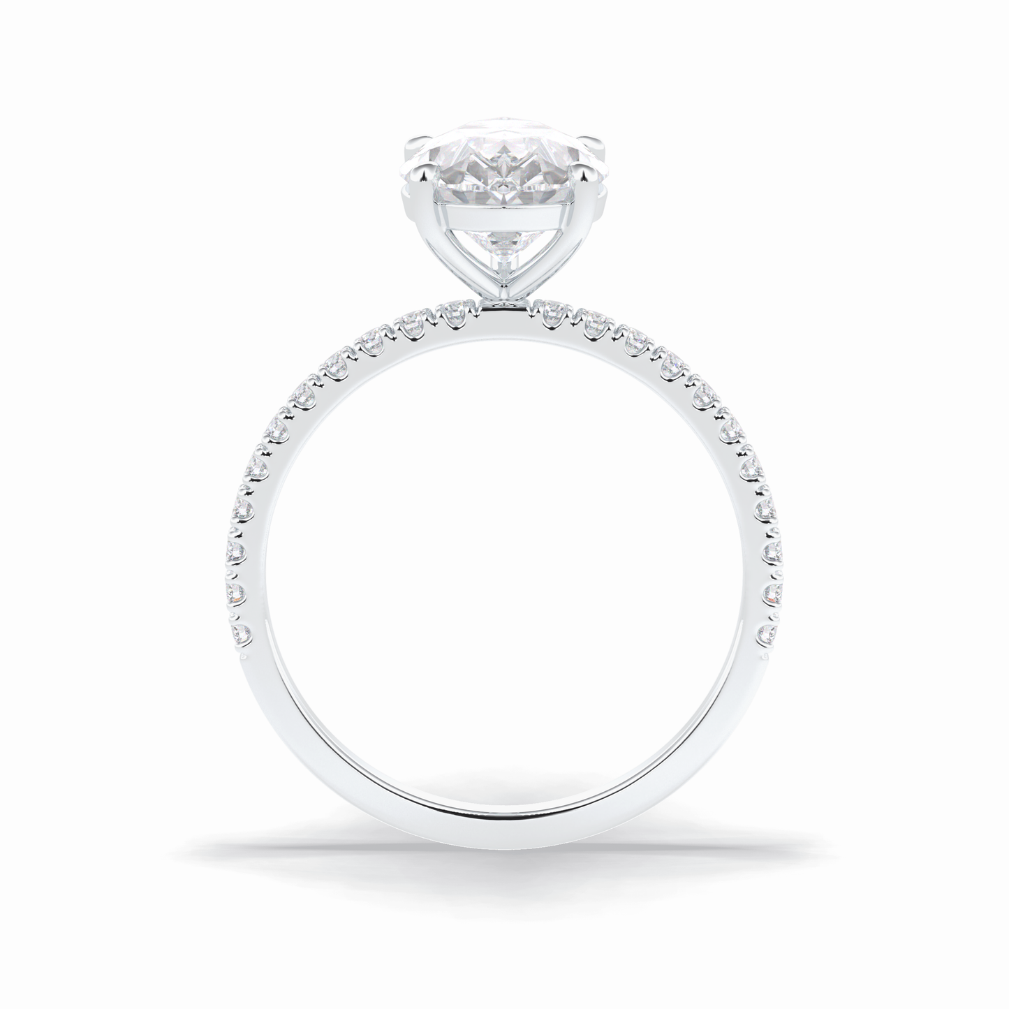 Pear Pave Lab Grown Diamond Engagement Ring