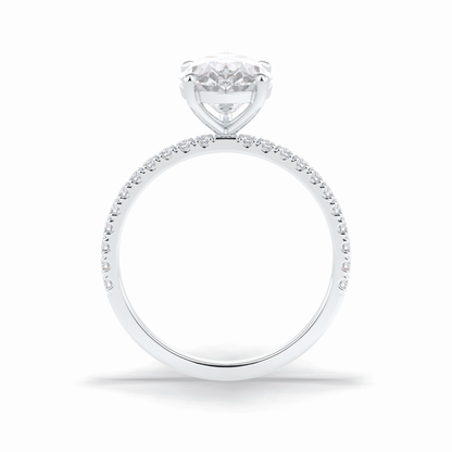 Pear Pave Lab Grown Diamond Engagement Ring
