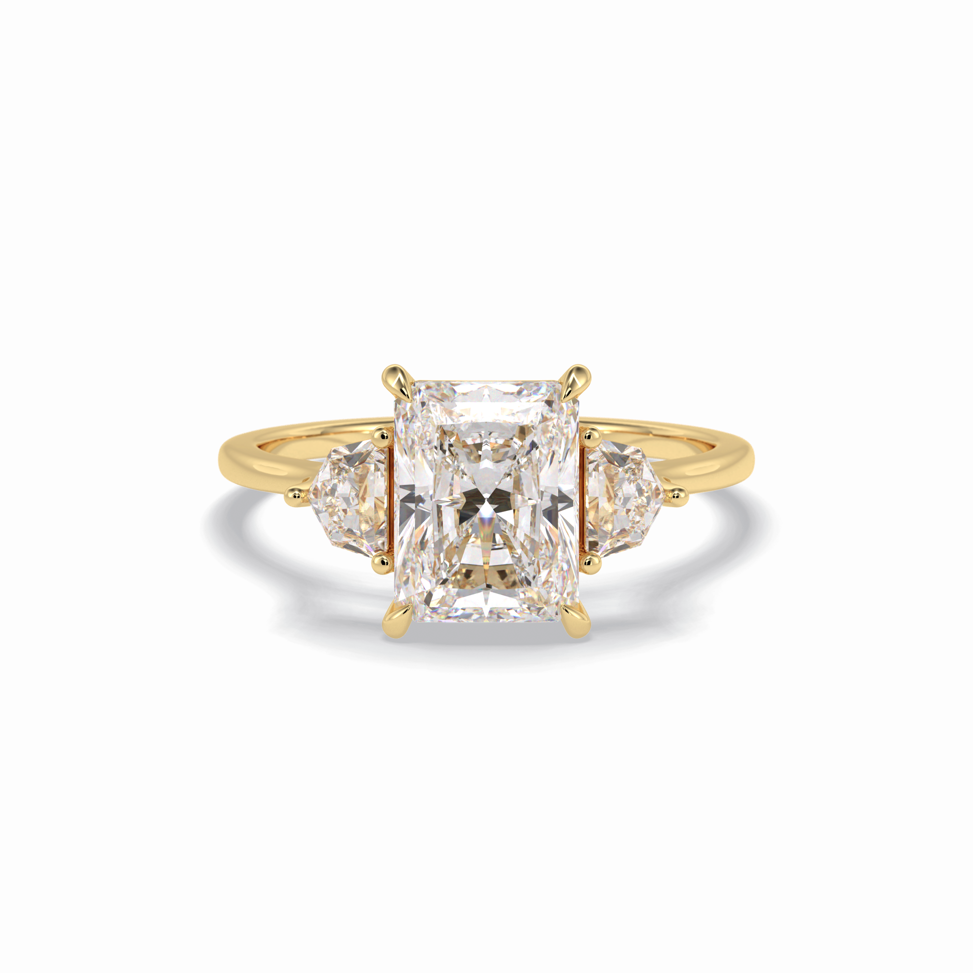 Radiant Three Stone Lab Grown Diamond Engagement Ring
