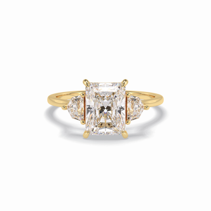Radiant Three Stone Lab Grown Diamond Engagement Ring