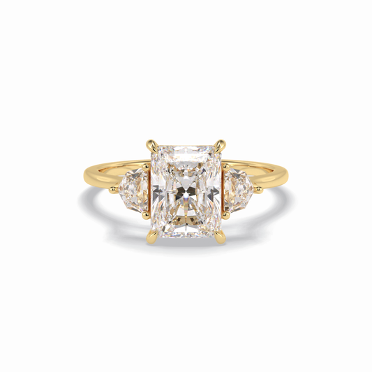 Radiant Three Stone Lab Grown Diamond Engagement Ring