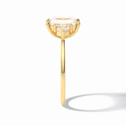 Radiant Three Stone Lab Grown Diamond Engagement Ring