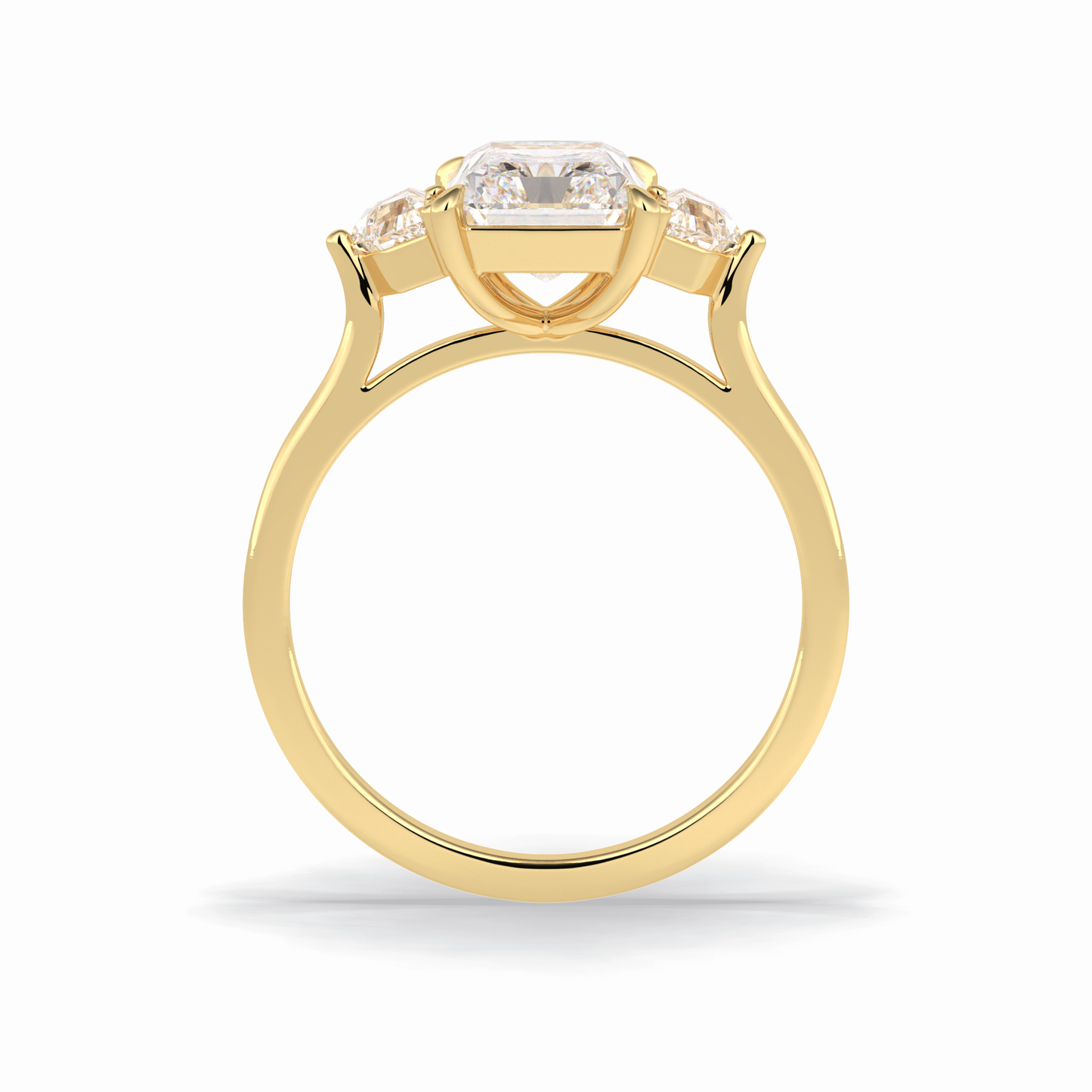 Radiant Three Stone Lab Grown Diamond Engagement Ring