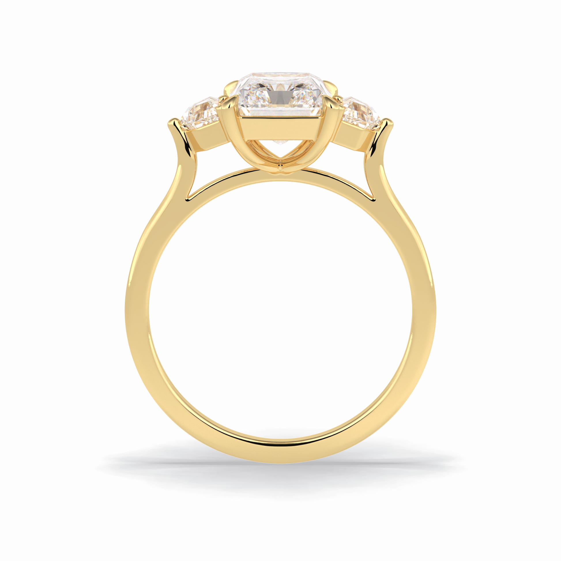 Radiant Three Stone Lab Grown Diamond Engagement Ring