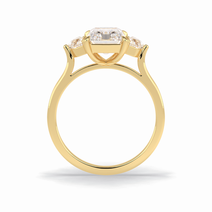 Radiant Three Stone Lab Grown Diamond Engagement Ring