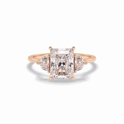 Radiant Three Stone Lab Grown Diamond Engagement Ring