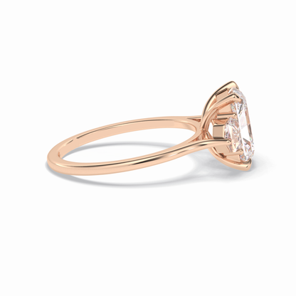 Radiant Three Stone Lab Grown Diamond Engagement Ring
