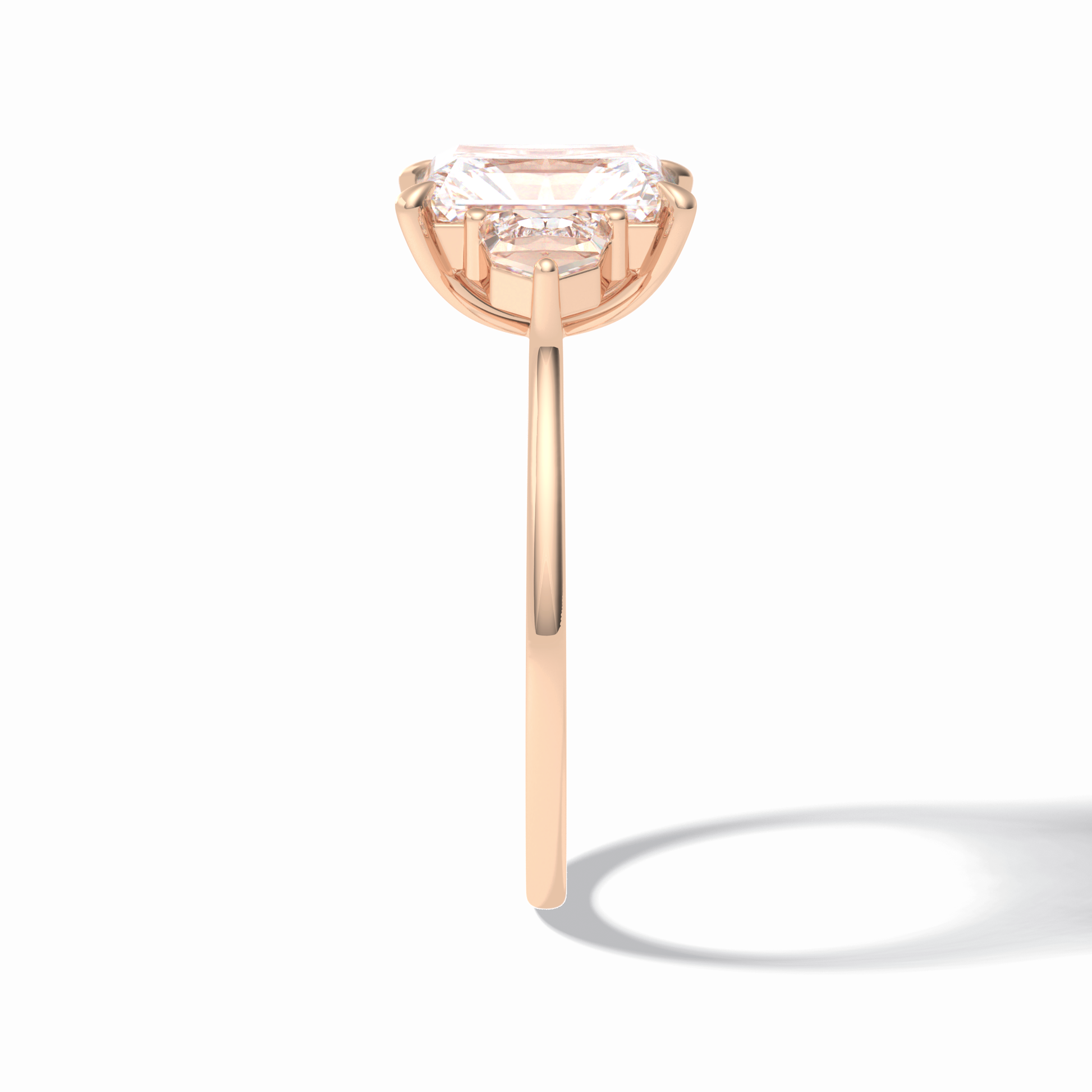 Radiant Three Stone Lab Grown Diamond Engagement Ring