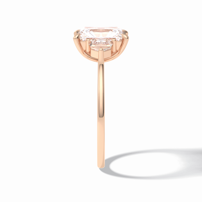 Radiant Three Stone Lab Grown Diamond Engagement Ring