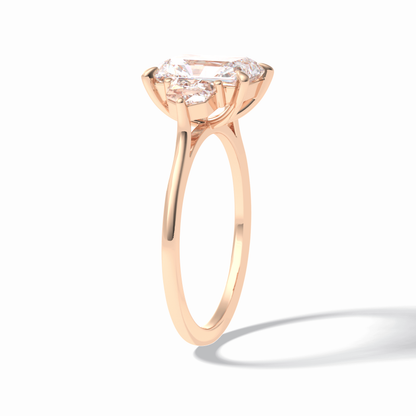 Radiant Three Stone Lab Grown Diamond Engagement Ring
