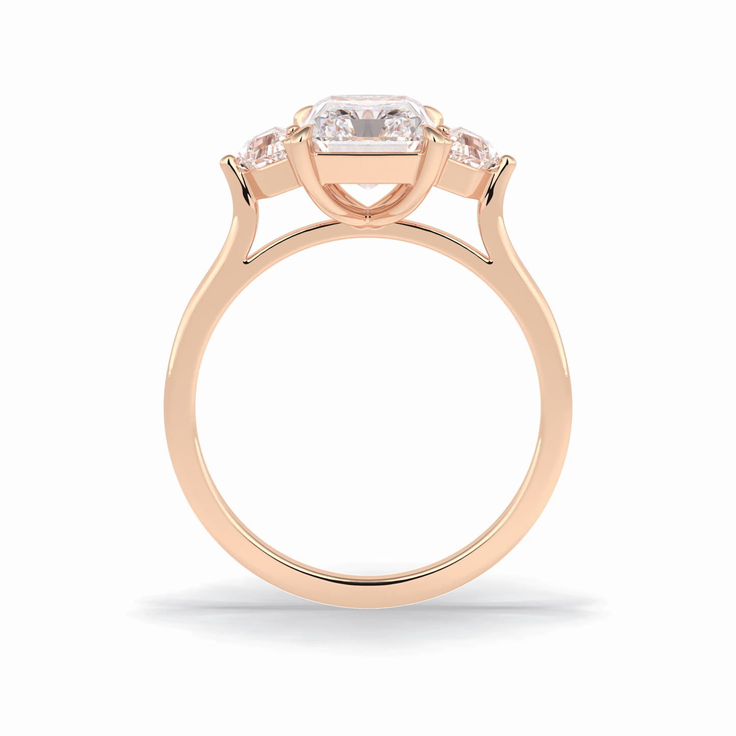 Radiant Three Stone Lab Grown Diamond Engagement Ring