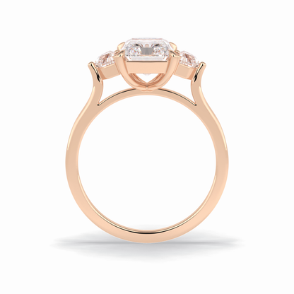 Radiant Three Stone Lab Grown Diamond Engagement Ring