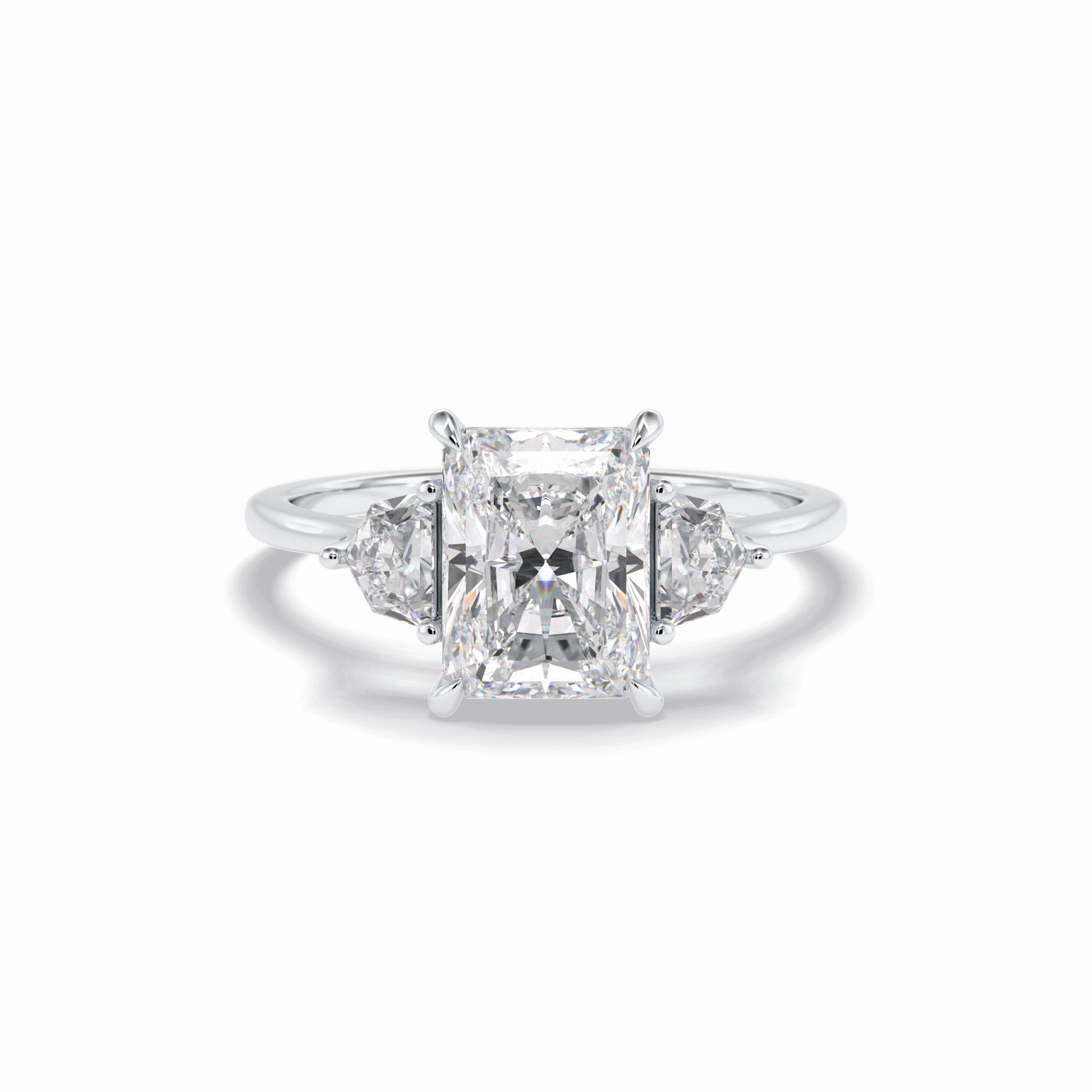 Radiant Three Stone Lab Grown Diamond Engagement Ring