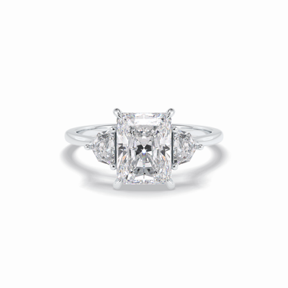 Radiant Three Stone Lab Grown Diamond Engagement Ring