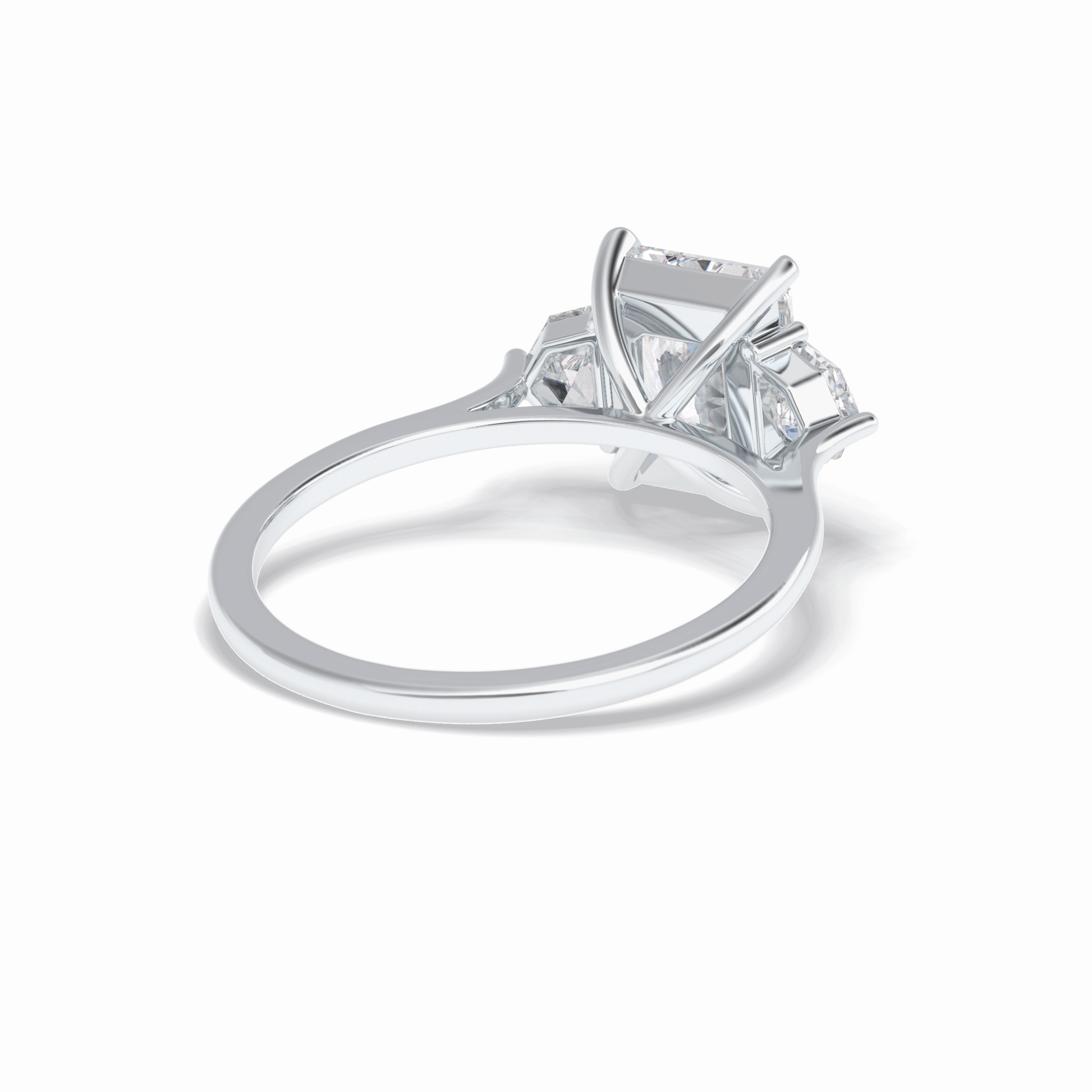 Radiant Three Stone Lab Grown Diamond Engagement Ring