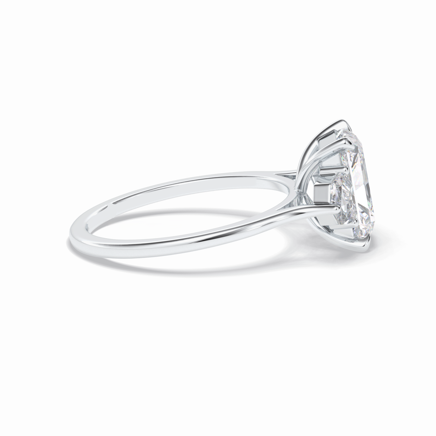 Radiant Three Stone Lab Grown Diamond Engagement Ring