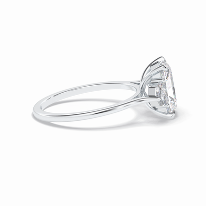 Radiant Three Stone Lab Grown Diamond Engagement Ring