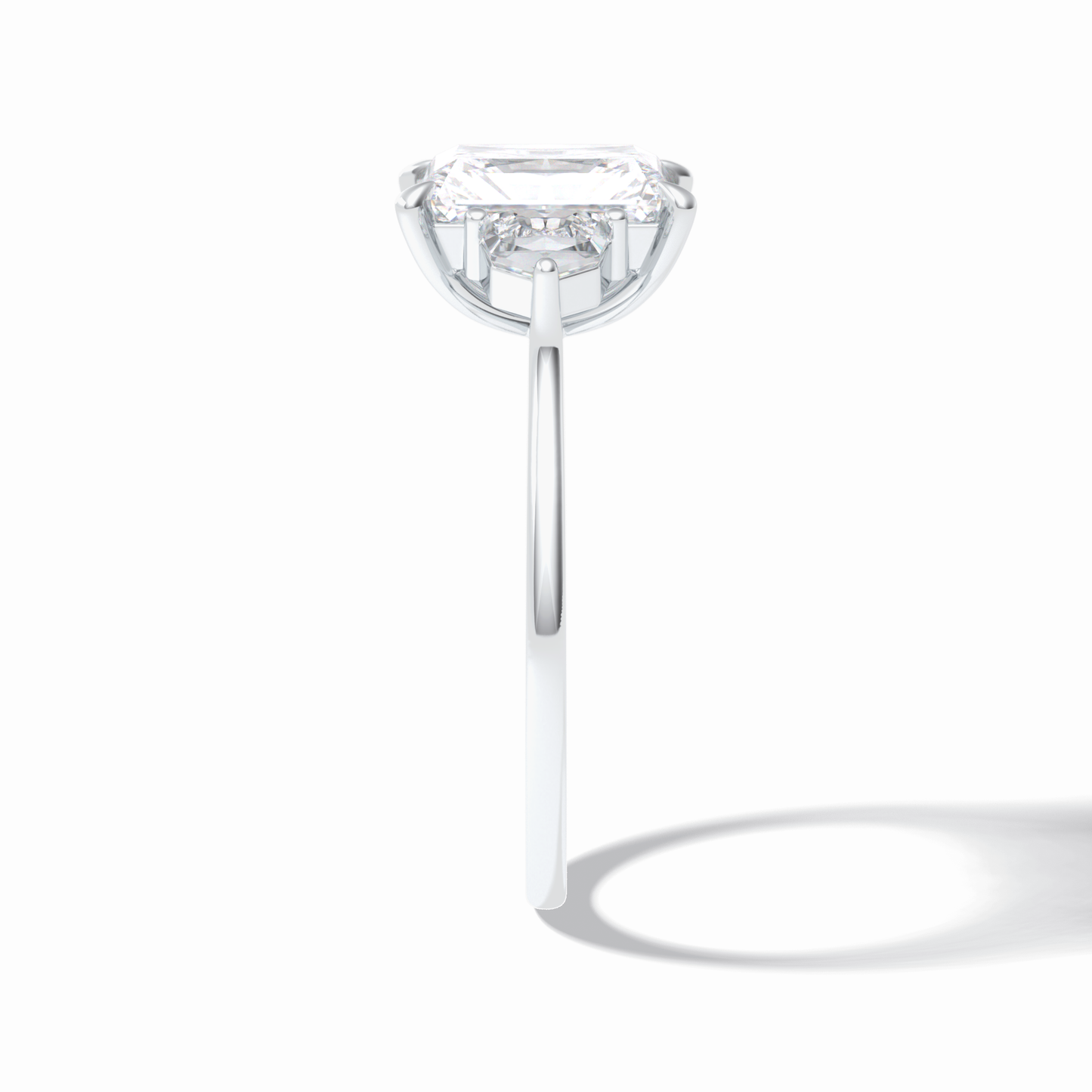 Radiant Three Stone Lab Grown Diamond Engagement Ring