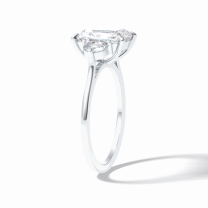 Radiant Three Stone Lab Grown Diamond Engagement Ring