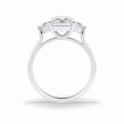 Radiant Three Stone Lab Grown Diamond Engagement Ring