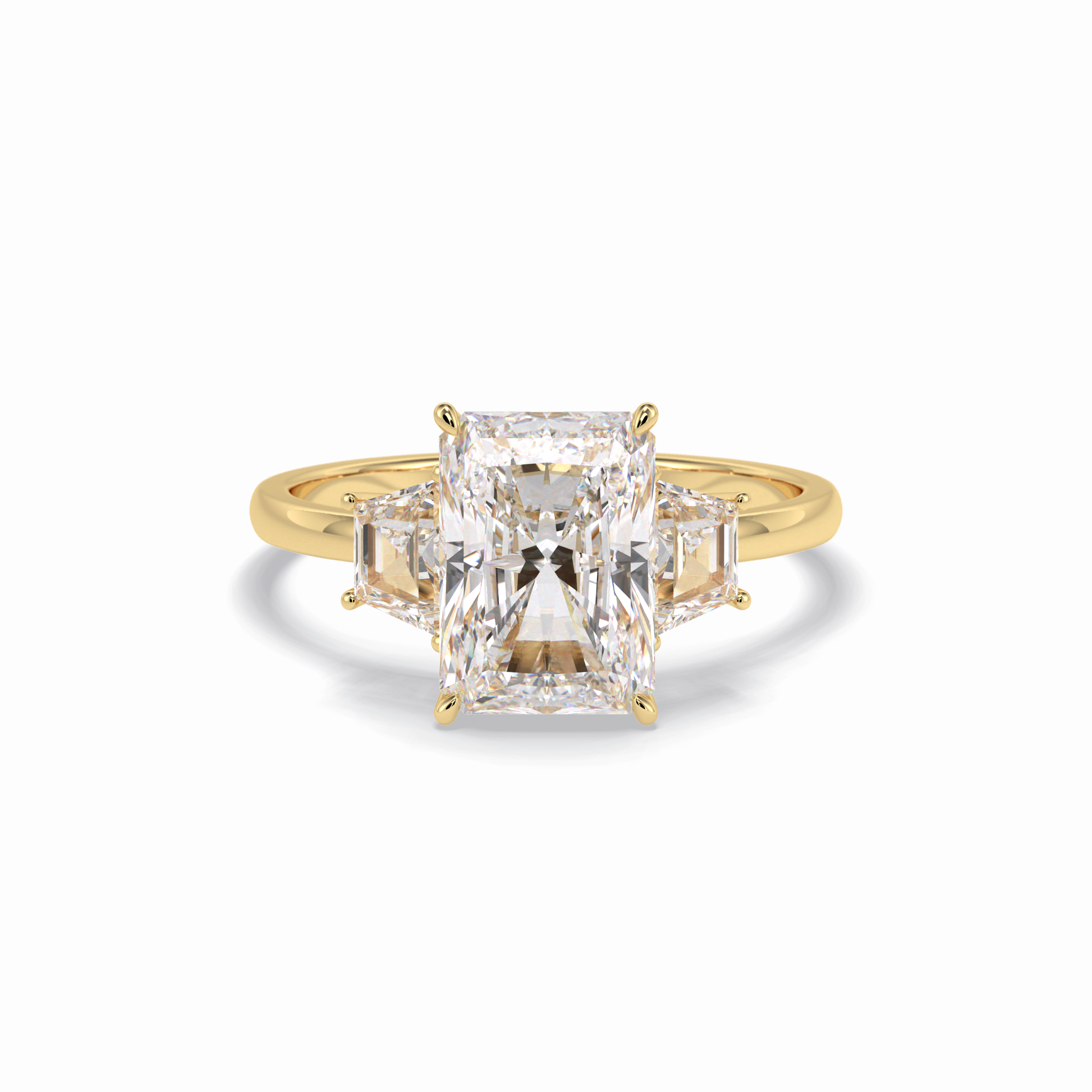 Radiant Three Stone Lab Grown Diamond Engagement Ring