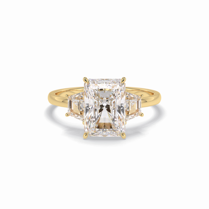 Radiant Three Stone Lab Grown Diamond Engagement Ring