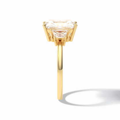Radiant Three Stone Lab Grown Diamond Engagement Ring