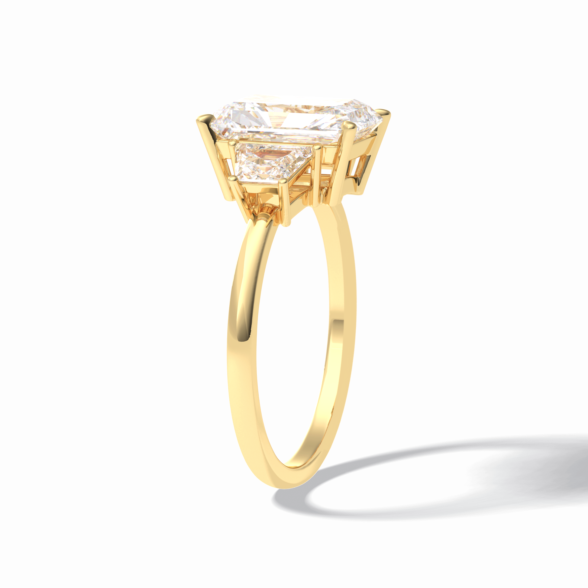 Radiant Three Stone Lab Grown Diamond Engagement Ring