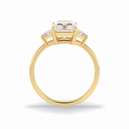 Radiant Three Stone Lab Grown Diamond Engagement Ring
