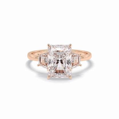 Radiant Three Stone Lab Grown Diamond Engagement Ring