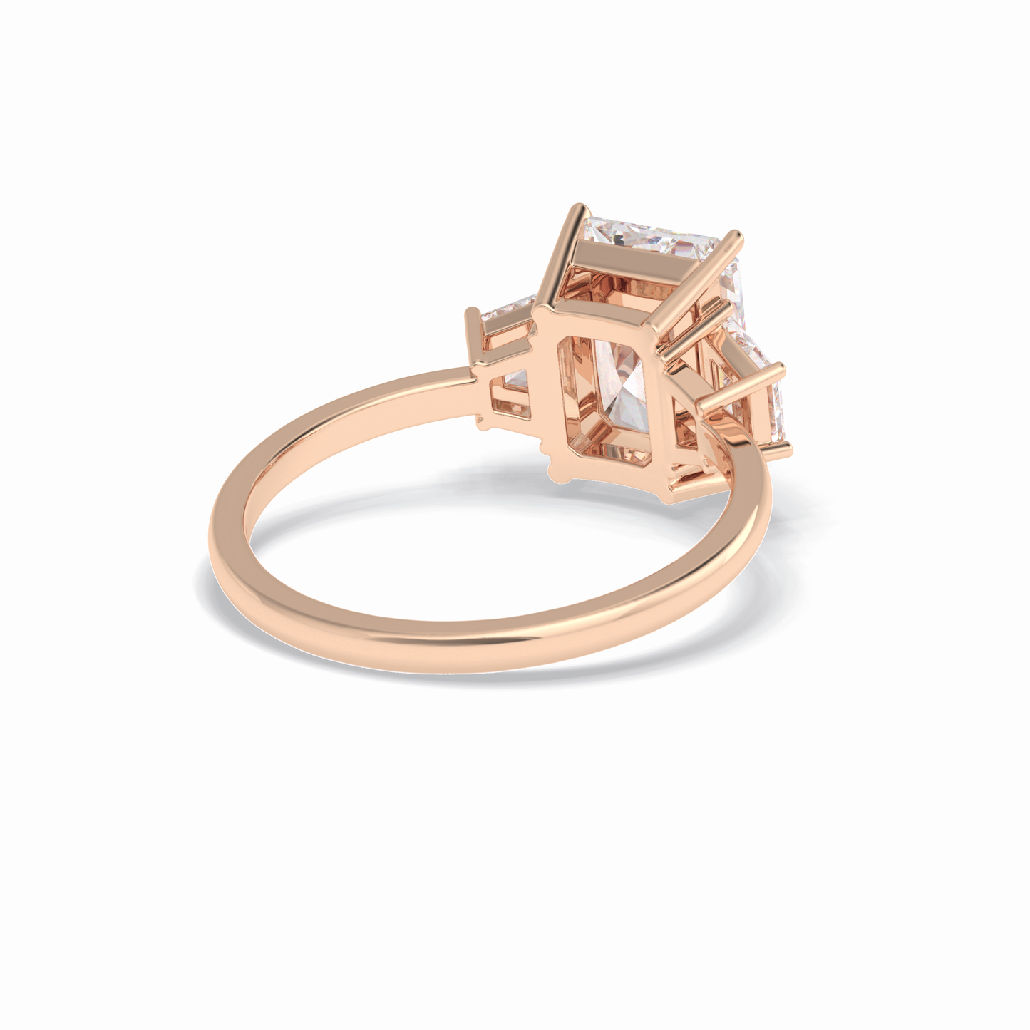 Radiant Three Stone Lab Grown Diamond Engagement Ring