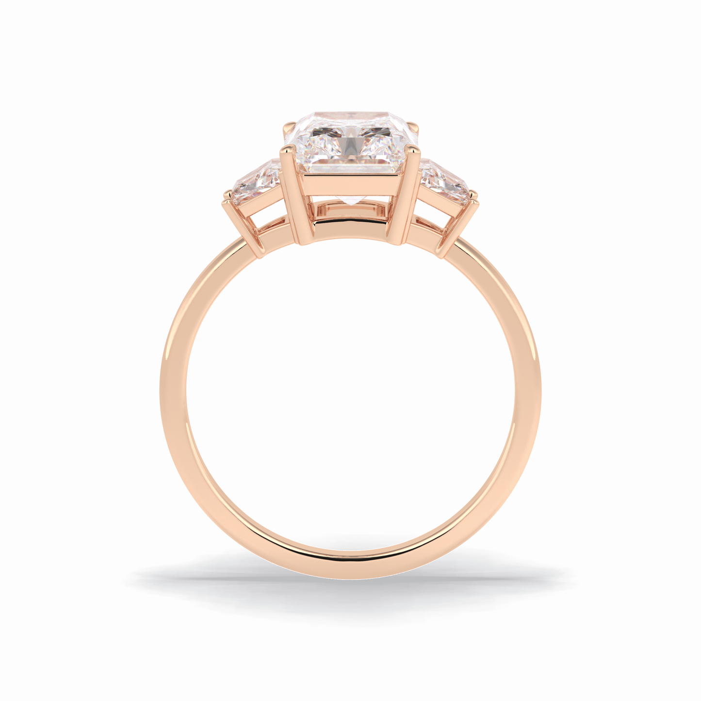 Radiant Three Stone Lab Grown Diamond Engagement Ring