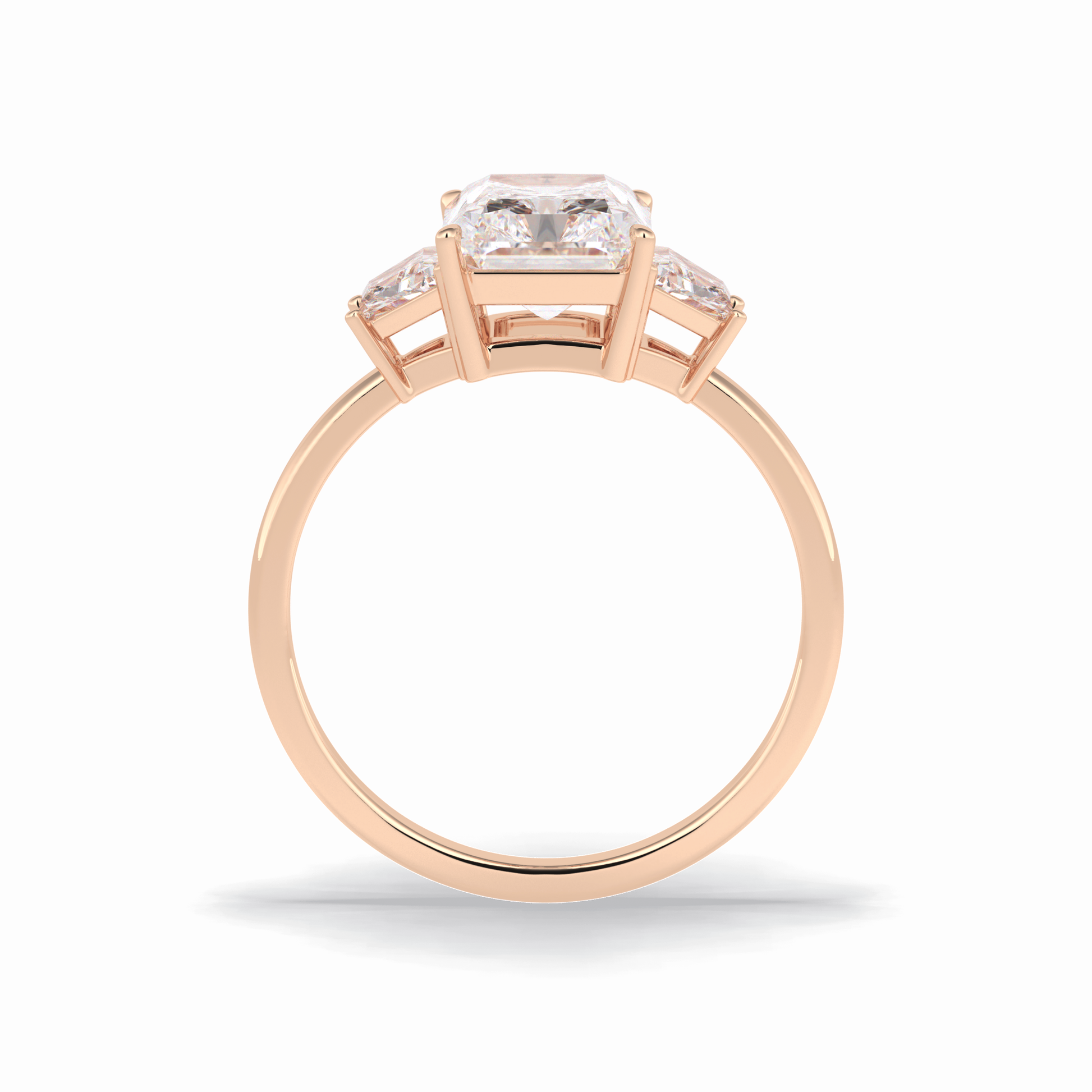 Radiant Three Stone Lab Grown Diamond Engagement Ring