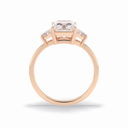 Radiant Three Stone Lab Grown Diamond Engagement Ring