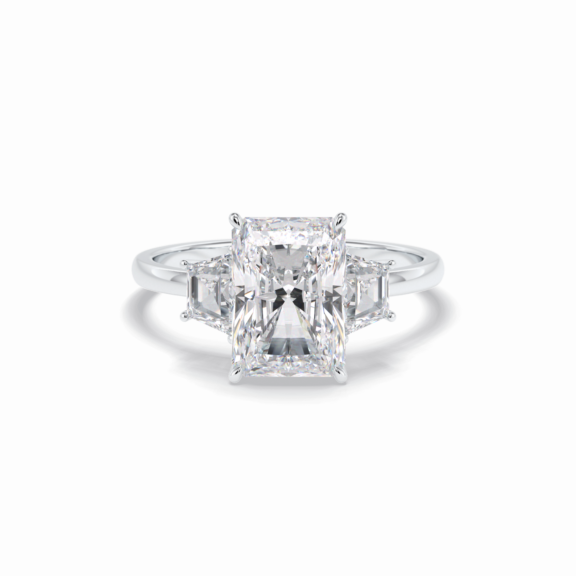 Radiant Three Stone Lab Grown Diamond Engagement Ring